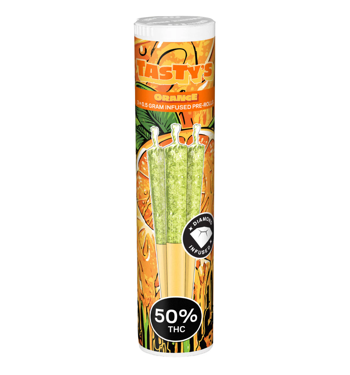 Orange Diamond Infused Pre-Rolls by TASTY’S - Image 2