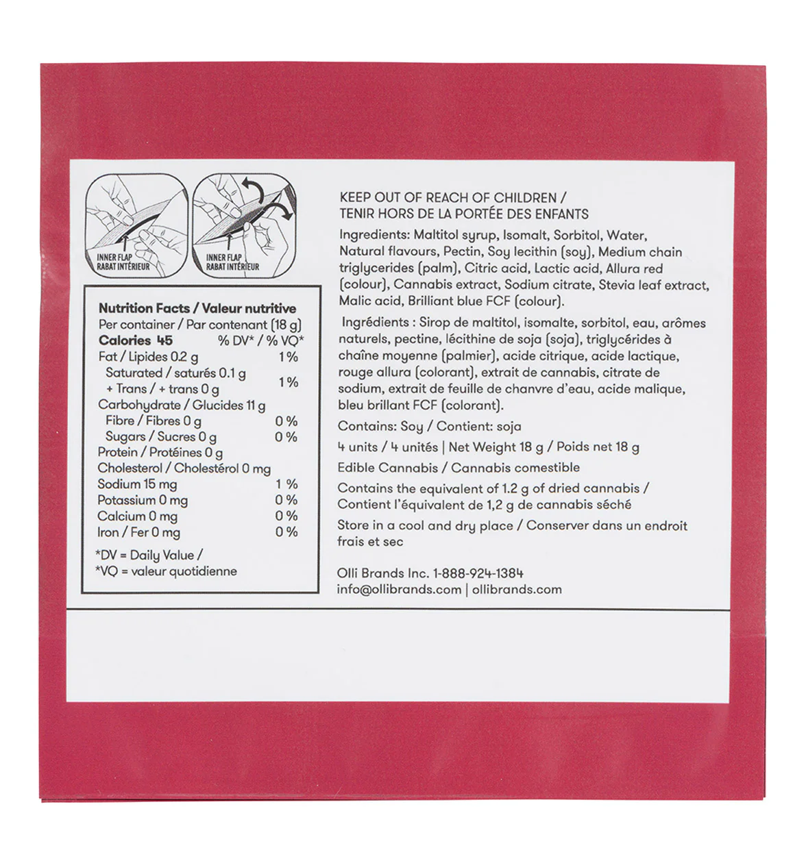 Olli Sugar Free Raspberry Acai 1:1 Chews - Image 3