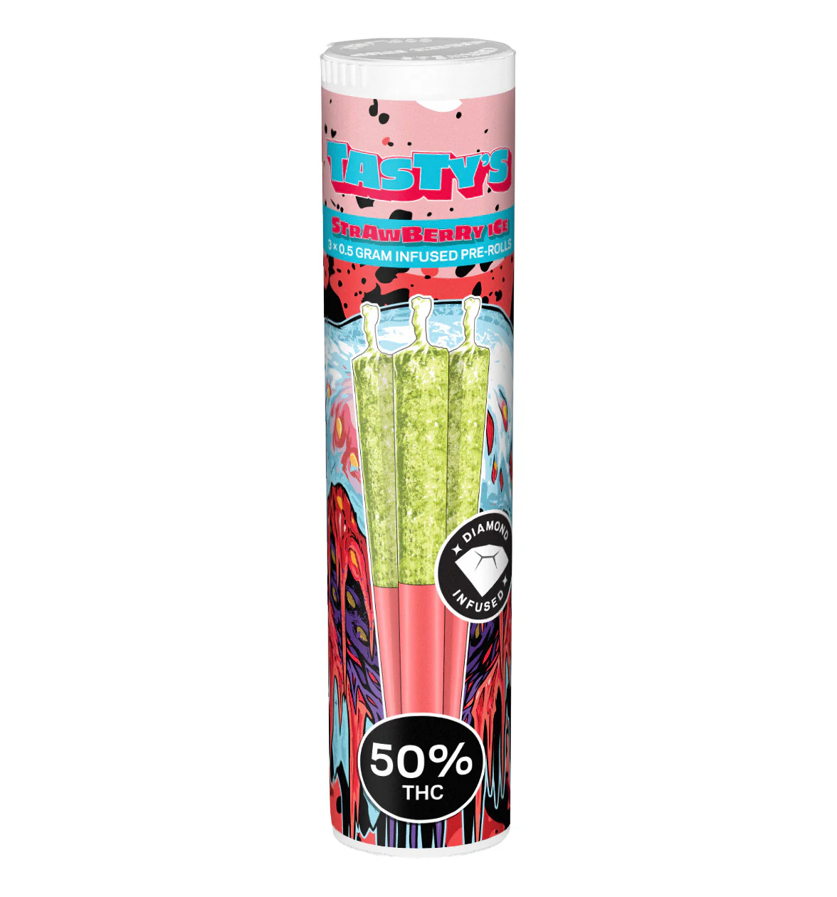 Strawberry Ice Diamond Infused Pre-Rolls - Image 2